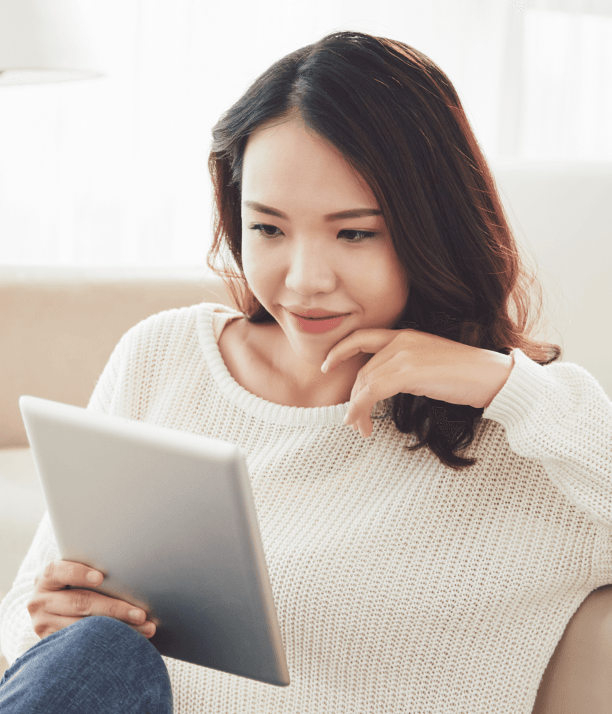 Data-Driven eBook Landing Page Template 2 3 Woman reading eBook